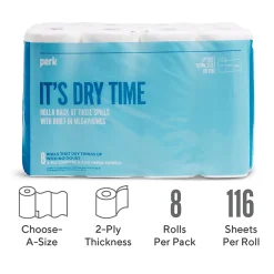 Perk ™ Choose-A-Size Paper Towels, 2-ply, 116 Sheets/Roll, 8 Rolls/Pack (PK55113)