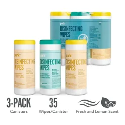 ™ Disinfecting Wipes, Fresh & Lemon Scent, 35 Wipes/Container, 3/Pack (PK56666)<Perk Clearance