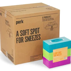 ⢠Ultra Soft Tissue, 2-Ply, 160 Sheets/Box, 3 Boxes/Pack, 12/Packs/Carton (PK57778)<Perk Online