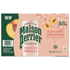 Perrier Peach Flavored Sparkling Mineral Water, 330 ml, 8/Pack (12350540)