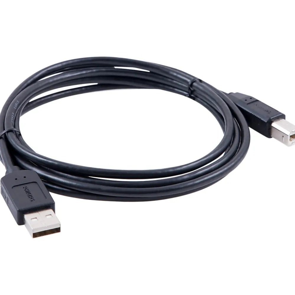 Philips 6' USB Type-A to USB Type-B Data Cable, Male to Male, Black (SWU7111A/27)