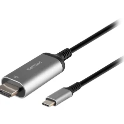 Philips Elite SWV9120C/27 6' USB-C to HDMI Adapter Cable, M/M, Black/Silver