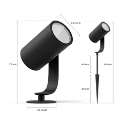 Philips Hue Lily LED 3-Piece Outdoor Spotlights, Black (1746730V7)