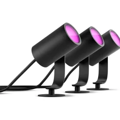 Philips Hue Lily LED 3-Piece Outdoor Spotlights, Black (1746730V7)