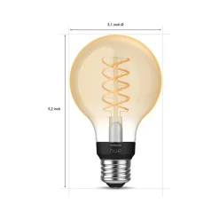 Philips Hue 60W Equivalent G25 LED Smart Filament Bulb, Soft Warm White (571141)