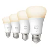 Philips Hue 60W Equivalent A19 LED Smart Light Bulb, Warm White, 4/Pack (476977)