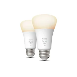 Philips Hue White Light Bulb, A19 2700K 10.5W E26, 2/Pack (563007)