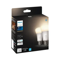 Philips Hue White Light Bulb, A19 2700K 10.5W E26, 2/Pack (563239)