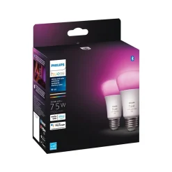 Philips Hue White Light Bulb, A21 16 Million Colors 10.5W E26, 2/Pack (563361)