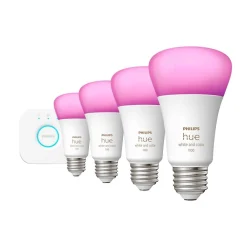 Philips Hue White Starter Kit, A19 16 Million Colors 10.5W E26 (563296)