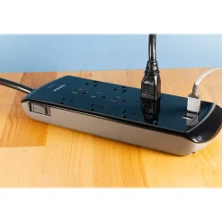 Philips 10-Outlet 4-USB Port Surge Protector, 6', Gray/Black (SPP6710BC/37)