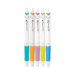 Pens|Pilot Acroball PureWhite Advanced Ink Retractable Ballpoint Pens, Fine Point, Black Ink, 5/Pack (31861)