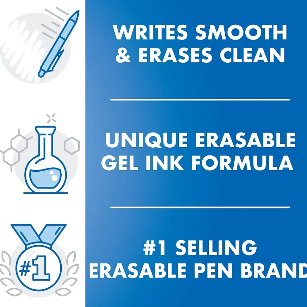 Pens|Pilot FriXion Ball ColorSticks Erasable Gel Pens, Fine Point, 0.7mm, Assorted Ink, 10/Pack (32454)