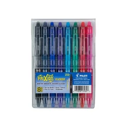 Pens|Pilot FriXion Clicker Retractable Gel Pens, Fine Point, Assorted Color Inks, 8/Pack (FXCC8002F-P)