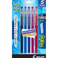 Pens|Pilot FriXion Colorsticks Erasable Gel Pens, Fine Point, Assorted Ink, 5/Pack (32443/15145)