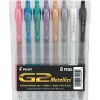 Pens|Pilot G2 Gel Pens, Fine Point, Assorted Metallic Ink, 8/Pack (PIL34405)