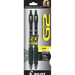 Pens|Pilot G2 Retractable Gel Pens, Fine Point, Black Ink, 2/Pack (31031)
