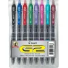 Pens|Pilot G2 Retractable Gel Pens, Fine Point, Assorted Ink, 8/Pack (31128)