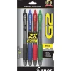 Pens|Pilot G2 Retractable Gel Pens, Bold Point, Assorted Ink, 4/Pack (31255)