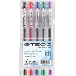 Pens|Pilot G-Tec-C Gel Pens, Ultra Fine Point, Assorted Ink, 5/Pack (35480)