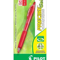 Pens|Pilot Precise Gel BeGreen Retractable Gel Pens, Fine Point, Red Ink, Dozen (15003)