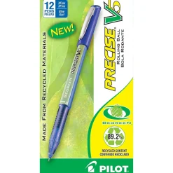 Pens|Pilot Precise V5 BeGreen Rollerball Pens, Extra Fine Point, Blue Ink, Dozen (26301)