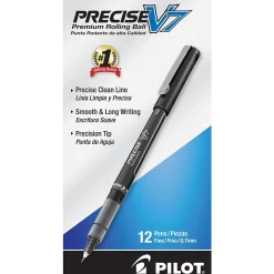 Pens|Pilot Precise V7 Rollerball Pens, Fine Point, Black Ink, Dozen (35346)