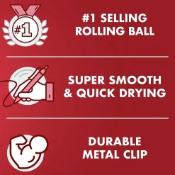 Pens|Pilot Precise V5 Rollerball Pens, Extra Fine Point, Red Ink, Dozen (35336)