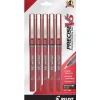 Pens|Pilot Precise V5 Rollerball Pens, Extra Fine Point, Red Ink, 5/Pack (26012)