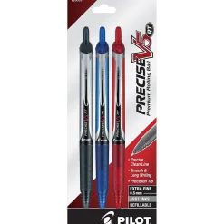 Pens|Pilot Precise V5 RT Retractable Rollerball Pens, Extra Fine Point, Assorted Ink, 3/Pack (26053)
