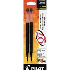 Pens|Pilot Q7 Gel-Ink Pen Refill, Fine Tip, Black Ink, 2/Pack (77245)