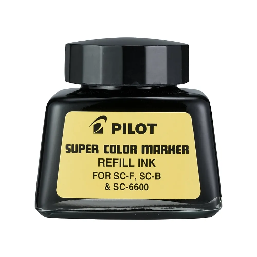 Pens|Pilot Super Color Permanent Marker Bottled Ink Refill, Black Ink (43500)