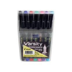 Pens|Pilot Varsity Fountain Pens, Medium Point, Assorted Ink, 7/Pack (90029)