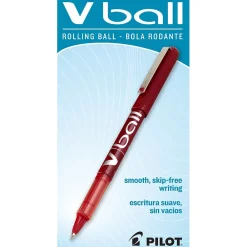 Pens|Pilot VBall Rollerball Pens, Extra Fine Point, Red Ink, Dozen (35202)