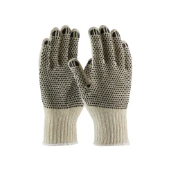 PIP PVC Coating Cotton/Polyester Gloves, Natural/Black, Small, 12/Pr (36-110PDD/S)