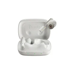 Plantronics Voyager Free 60 UC Wireless Noise Canceling Bluetooth Earbuds, USB-A, UC Certified, White Sand (7Y8L3AA)<Poly Sale