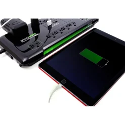 Plugable 25' 12-Outlet Power Strip with 2-Port USB Charger, Black (PS12-USB25)