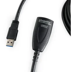 Plugable 16' USB 3.0 Type A Female/Male Power Extension Cord, Black (USB3-5M-D)