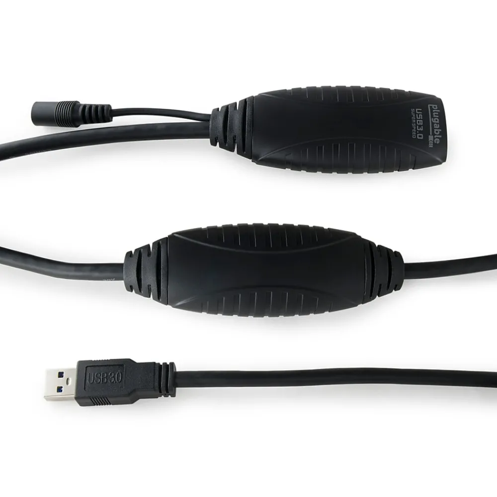 Plugable 32' USB 3.0 Type A to Type B Power Extension Cord, Black (USB3-10M-D)