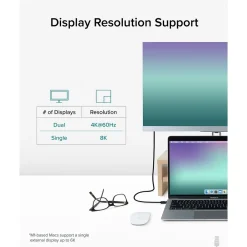 Plugable 3.3' USB C Power Cable, Black (TBT4-40G1M)