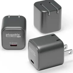 GaN USB-C Charger Block, 30W, Black (PS-30C1B-3X)<Plugable Clearance