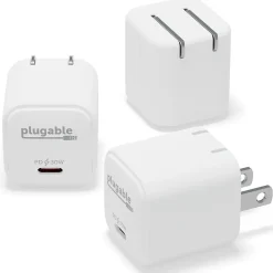 GaN USB-C Charger Block, 30W, White (PS-30C1W-3X)<Plugable Best