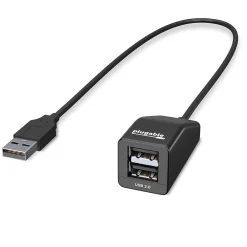 Plugable 2-Port USB 2.0 Hub, Black (USB2-2PORT)
