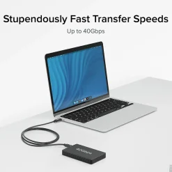 Plugable Thunderbolt-4 EPR 3.3' Cable, 240W, Black (TBT4-240W-1M)