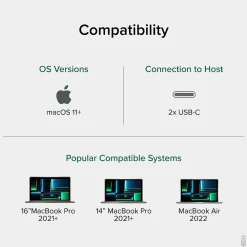 Plugable USB C Hub Multiport Adapter for Apple MagSafe 2 for MacBook Pro, Air M2