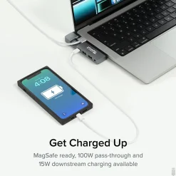 Plugable USB C Hub Multiport Adapter for Apple MagSafe 2 for MacBook Pro, Air M2