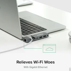 Plugable USB C Hub Multiport Adapter for Apple MagSafe 2 for MacBook Pro, Air M2