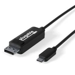 Plugable USBC-DP 6' USB 3.1 Type C to DisplayPort Audio/Video Cable, Black
