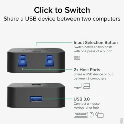 Clearance Plugable USB3-SWITCH2 USB 3.0 Sharing Switch