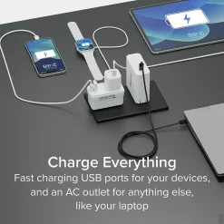 Wall Outlet Extender with USB-C and USB Charger, White (PS1-CA1)<Plugable Hot